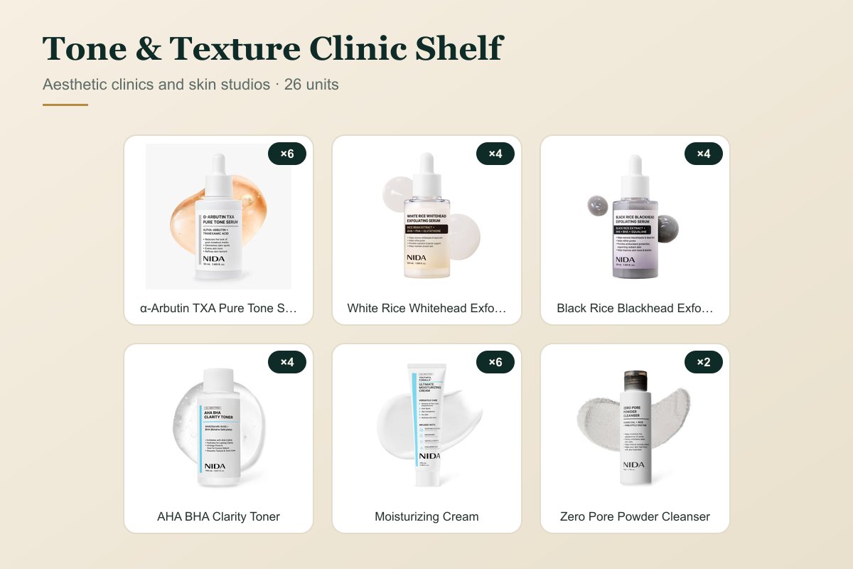 Tone & Texture Clinic Shelf